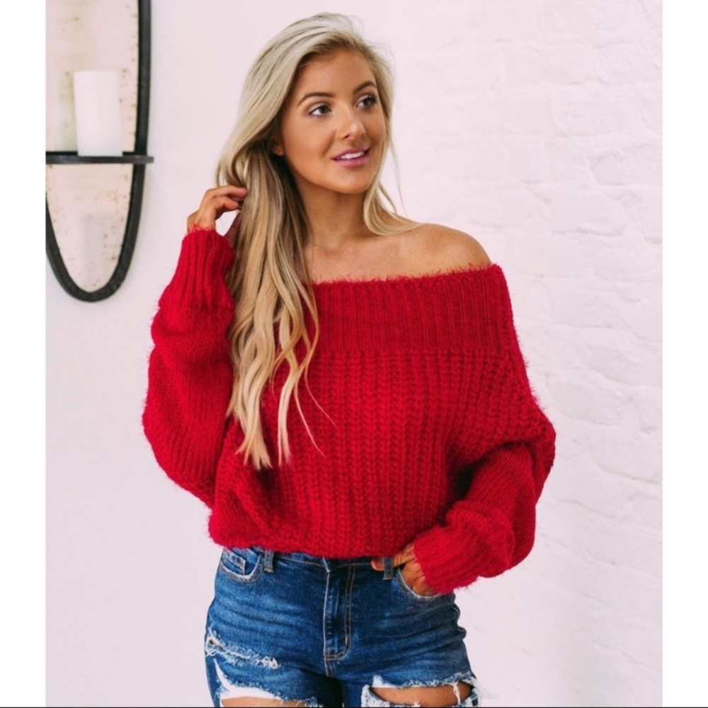 Off the shoulder sweater